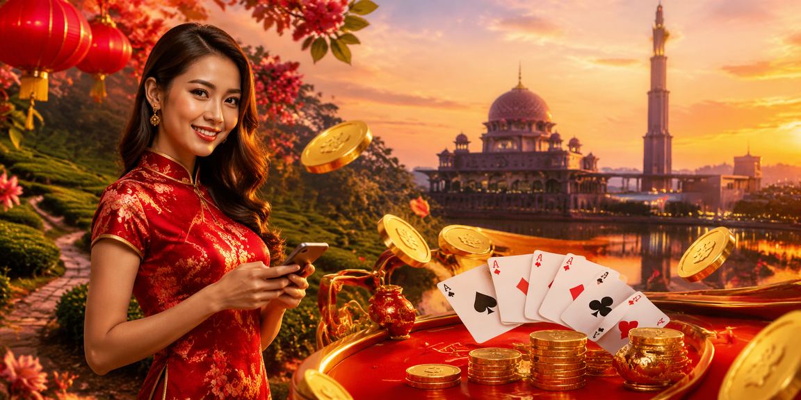 Pemain Malaysia menikmati permainan kad Teen Patti bergaya Melayu melalui ax1800 di Putrajaya